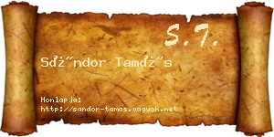 Sándor Tamás névjegykártya