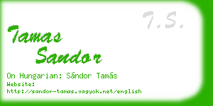 tamas sandor business card