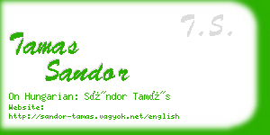 tamas sandor business card